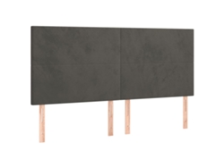 Maison Exclusive - Cabecero Terciopelo Gris Oscuro 200x5x118/128 Cm