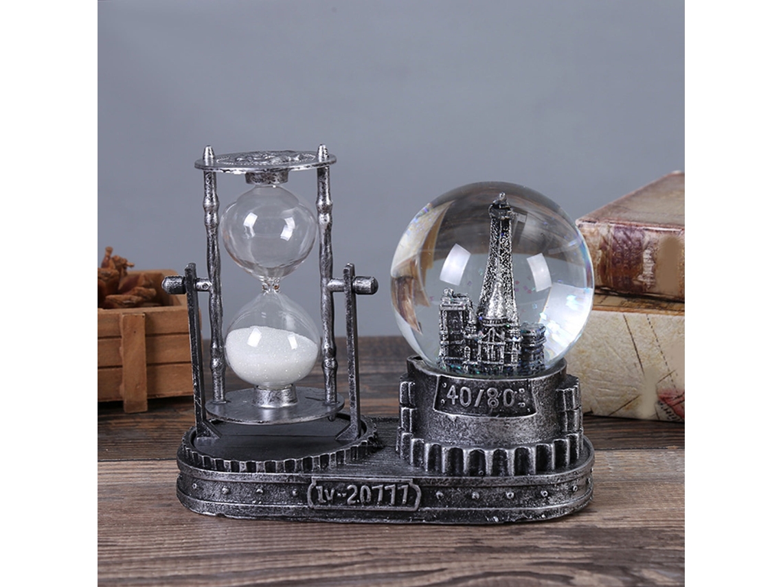 Bola De Nieve De Cristal Con Reloj De Arena (parís)