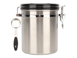 Botella hermética de acero inoxidable para café con válvula y cuchara de 1,8 l