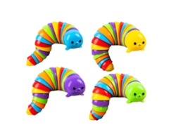 Brinquedo Sensorial Caracol Articulado Esticável Arco-íris Para Alivio Do Estresse