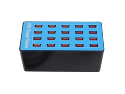 Base De Carga Inalámbrica Con Carga Rápida De 15 W Para Smartphones Y Concentrador Usb De 20 Puertos Y 100 W.