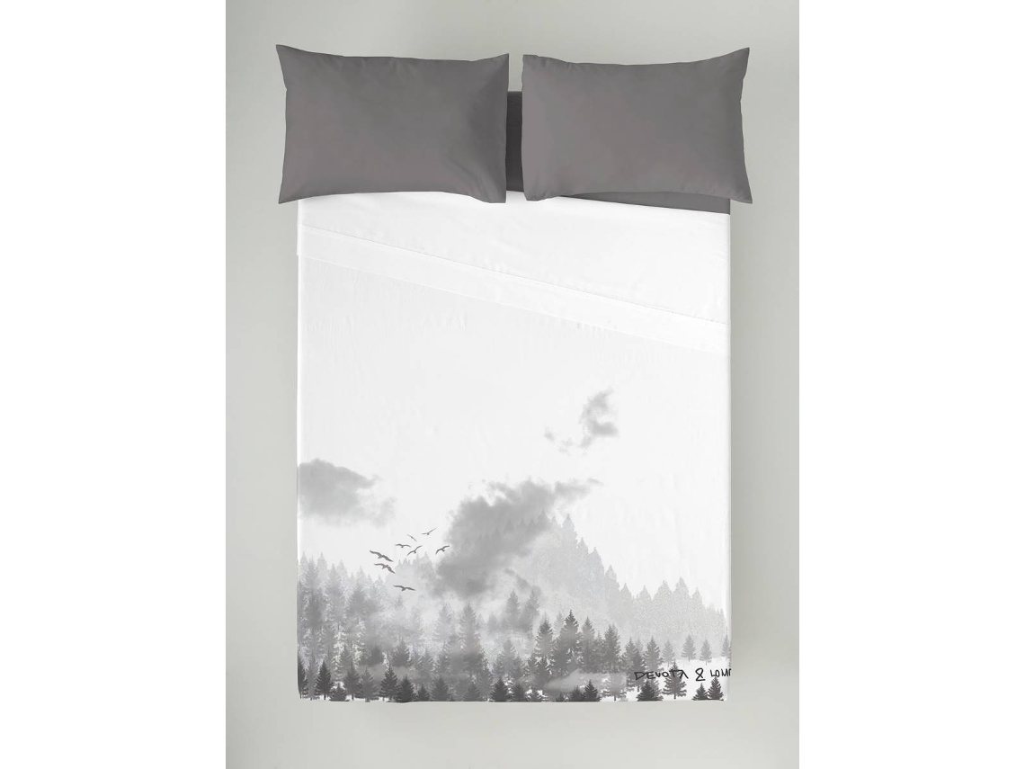 Sábana Encimera Con Funda De Almohada Cama 90 Algodón Extra Suave Fabricado En España Hisa DEVOTA & LOMBA