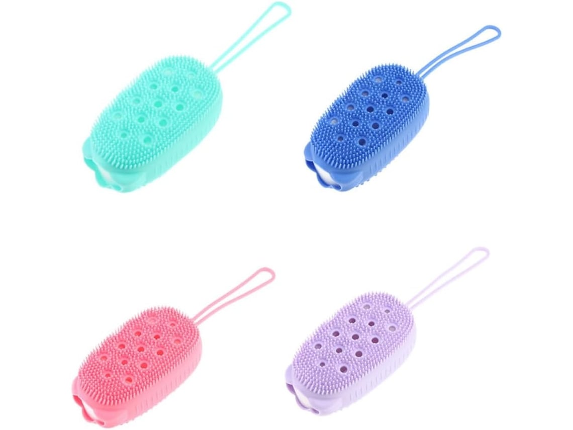 Escova De Banho Que Melhora A Circulação Sanguínea, 4 Peças, Silicone E Esponja