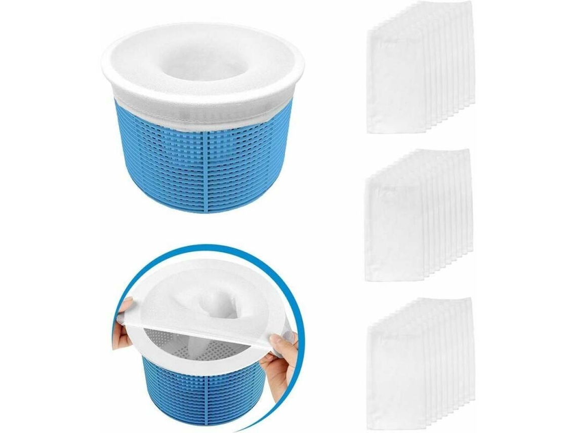 Calcetines para skimmer, filtro de malla ultrafina para limpieza y protección de piscinas, revestimiento compatible con cestas de piscina, protege el impulsor de la bomba.