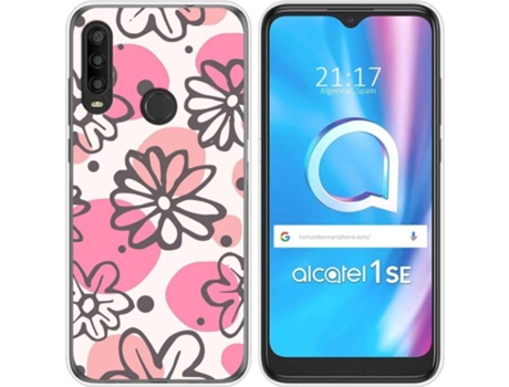 Carcasa Alcatel 1SE 2020 TUMUNDOSMARTPHONE Dibujos Transparente Flores 09 Multicolor