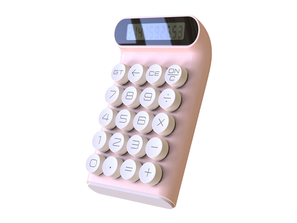 Calculadora mecánica con llave eléctrica para uso diario y básico de oficina, con pantalla LCD