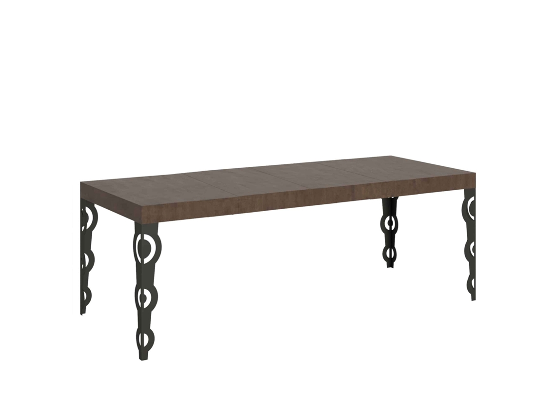 Mesa extensible 90x180/284 cm Karamay Premium Nogal estructura Antracita ITAMOBY