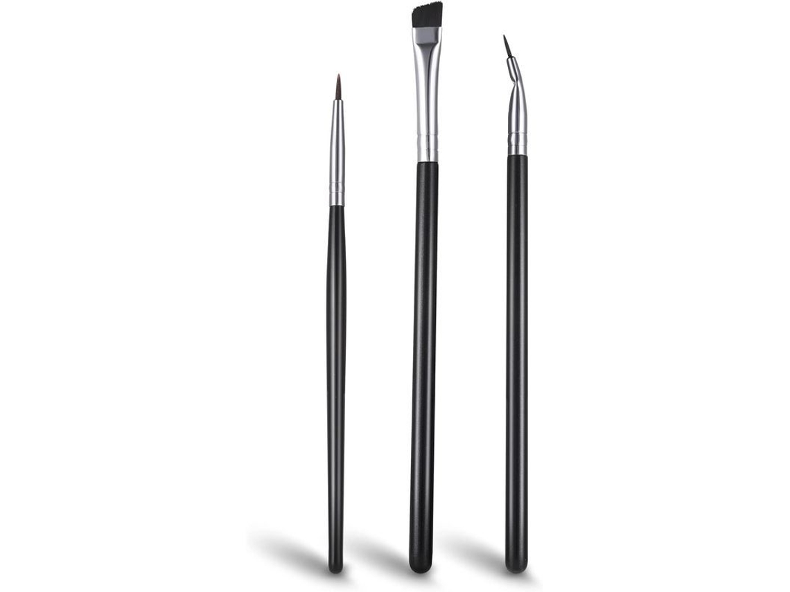 Set De Brochas Delineadoras Profesionales Ultrafinas En Ángulo: 3 Brochas De Precisión Para Líneas Definidas, Cejas Precisas Y Detalles Impecables.
