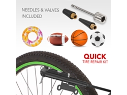 Minibomba De Aire Para Bicicleta De 120 Psi Con Manómetro Y Kit De Reparación Para Válvulas Presta Y Schrader.
