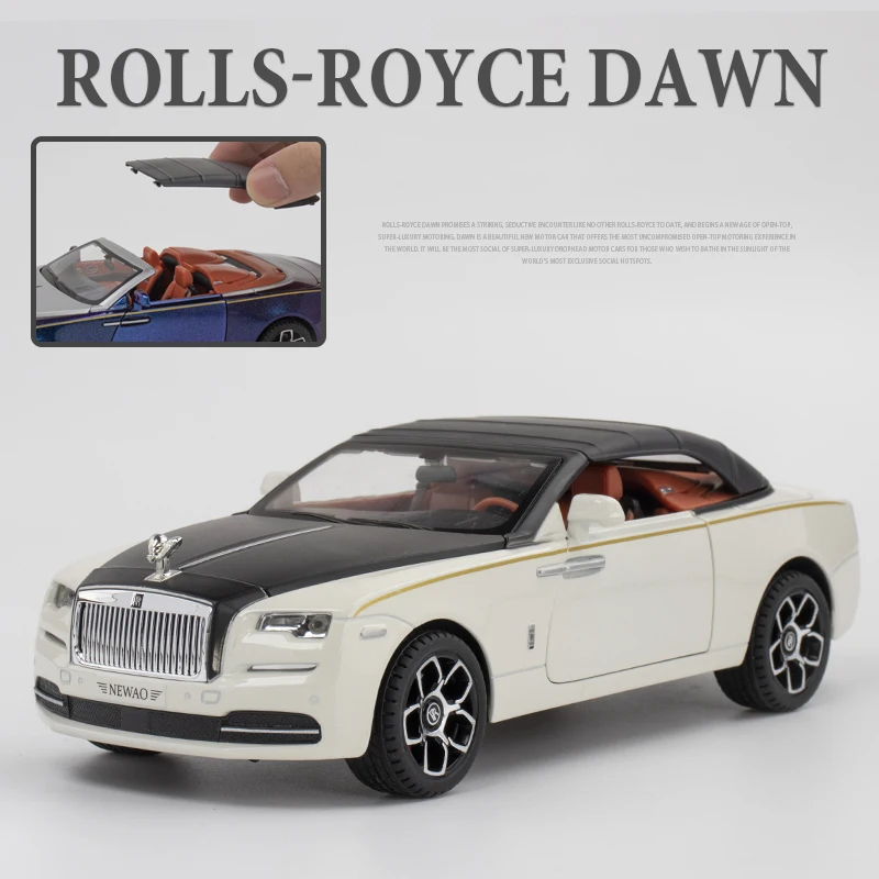 (blanco) Coche De Juguete A Escala 1:24 De Aleación, Modelo De Metal Fundido A Presión Con Sonido Y Luz.