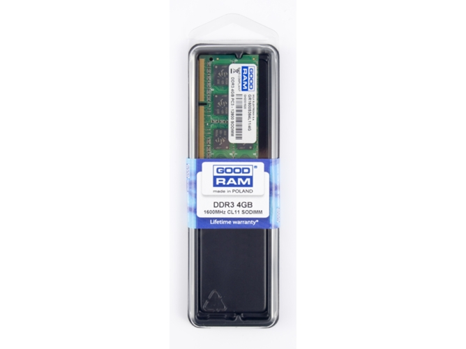 Memoria RAM DDR3 GOODRAM GR1600D364L11S4G (1 x 4 GB - 1600 MHz - CL 11 - Verde)