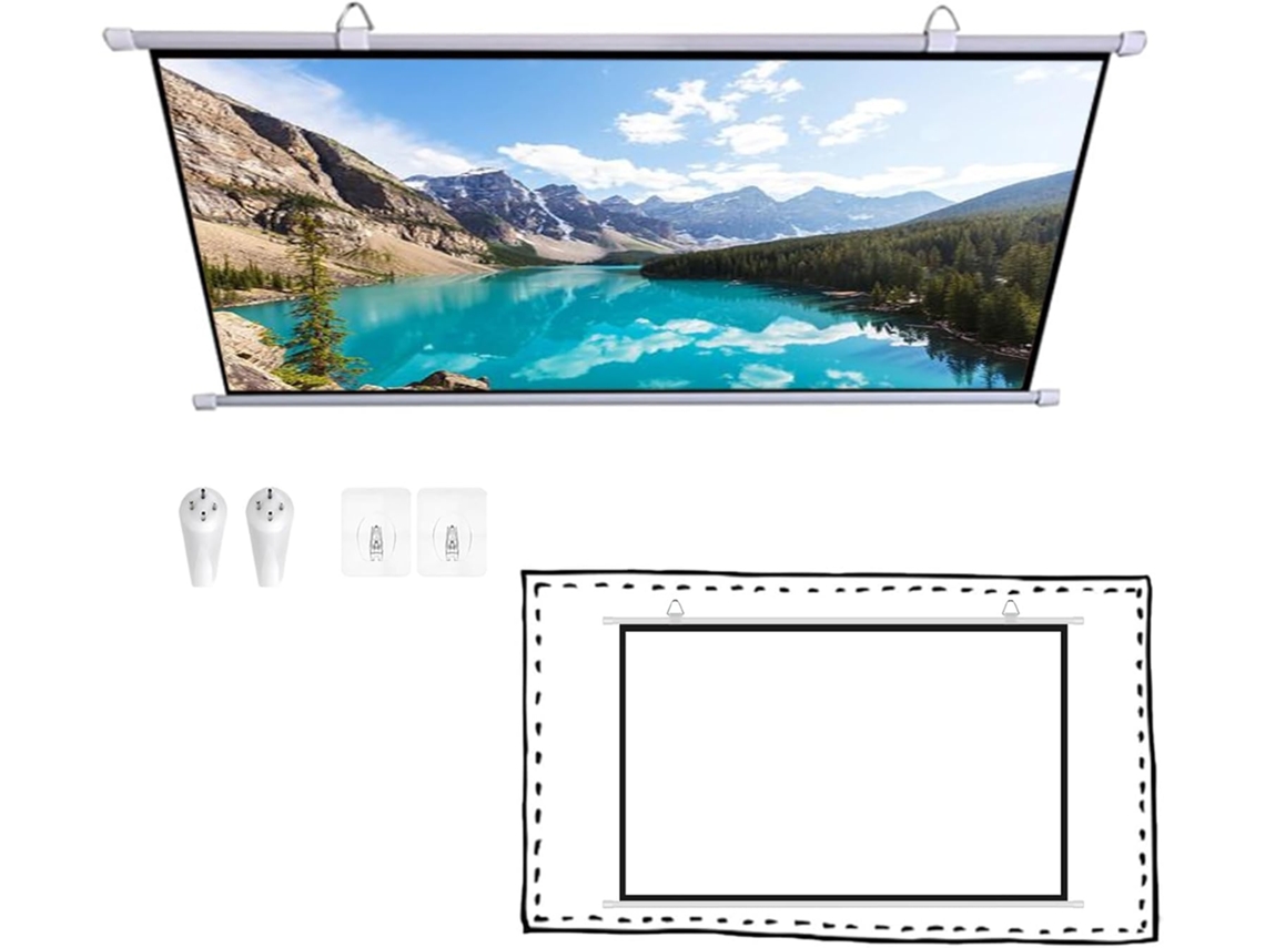 Pantalla De Proyección De Lona De 30, 40, 50, 60 Y 72 Pulgadas Para Cine En Casa, Compatible Con Televisores