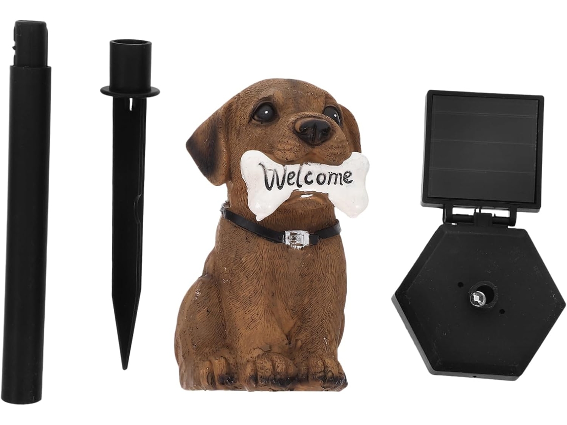 Lámpara Solar Decorativa Para Exteriores Con Forma De Perro, Ideal Para Jardín, Césped Y Entrada De Vehículos.