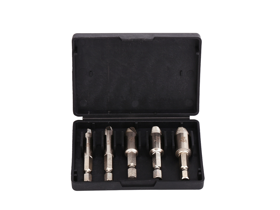 Kit De Herramientas Para Extraer Tornillos Rotos Con Brocas Y Soporte Para Brocas De 1/4" Con Estuche.