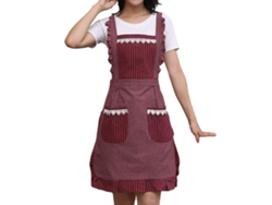 Delantal Cómodo Para Mujer Con Bolsillos, Ideal Para Cocina, Cafetería, Repostería, Jardinería, Rojo