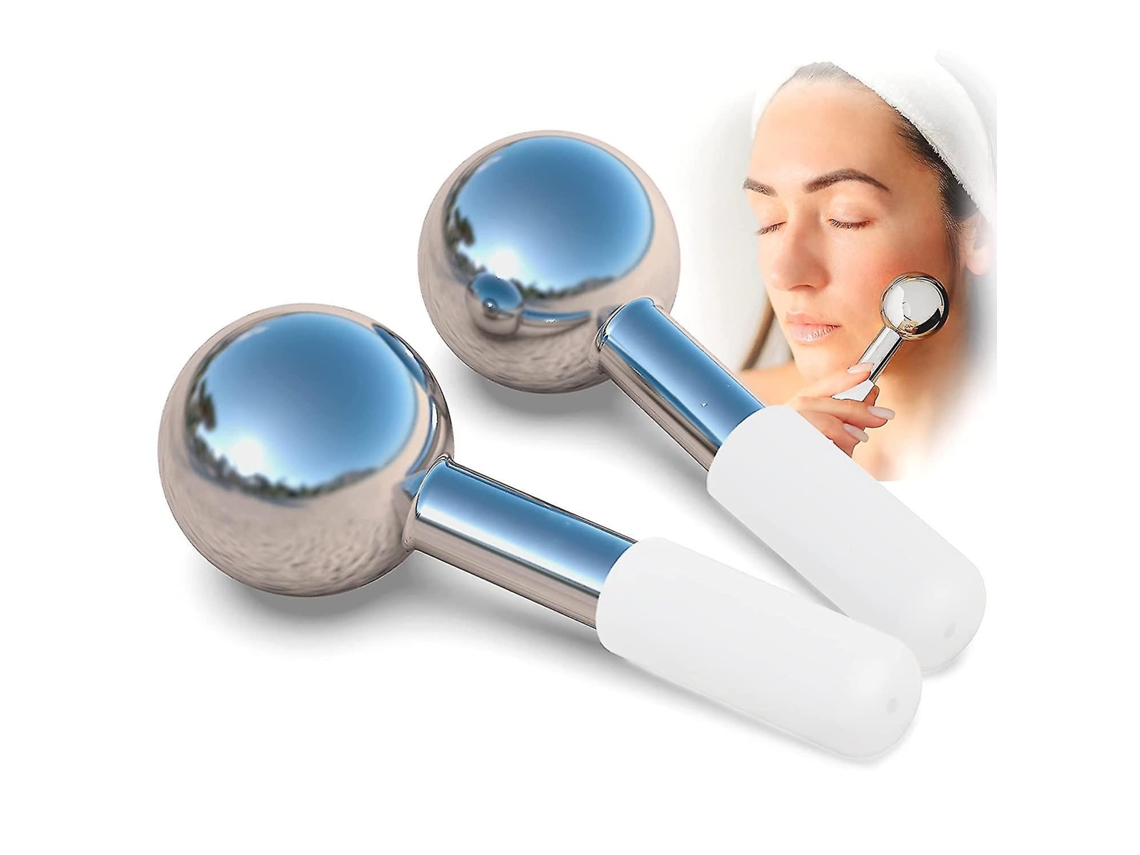 Globo De Hielo Para Rostro Rodillo De Acero Inoxidable Antiinflamatorio Piel Radiante Spa En Casa