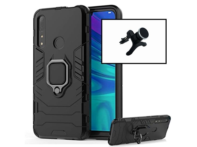 Kit Funda y Soporte Magnético Coche Huawei P Smart Z 3x1 Military Defender