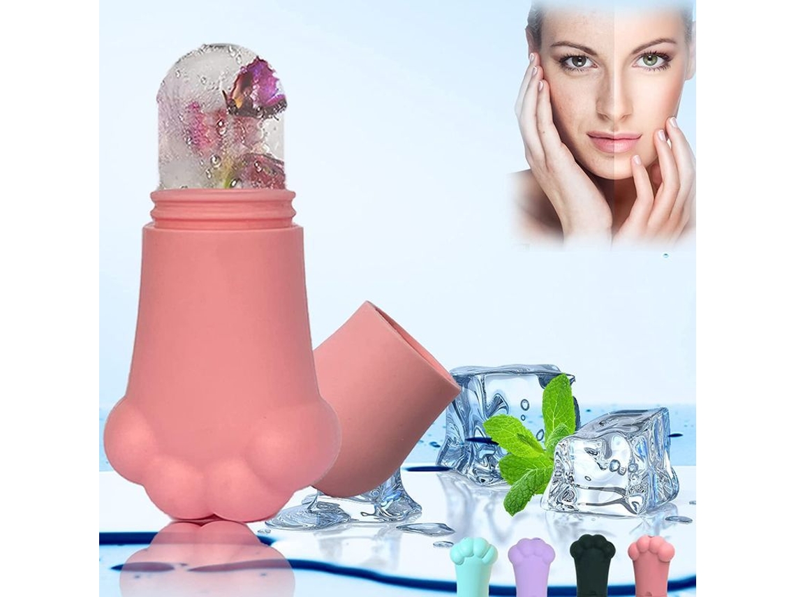 Rodillo De Hielo Para Rostro, Ojos Y Cuello - Herramienta Rosa Para El Cuidado De La Piel