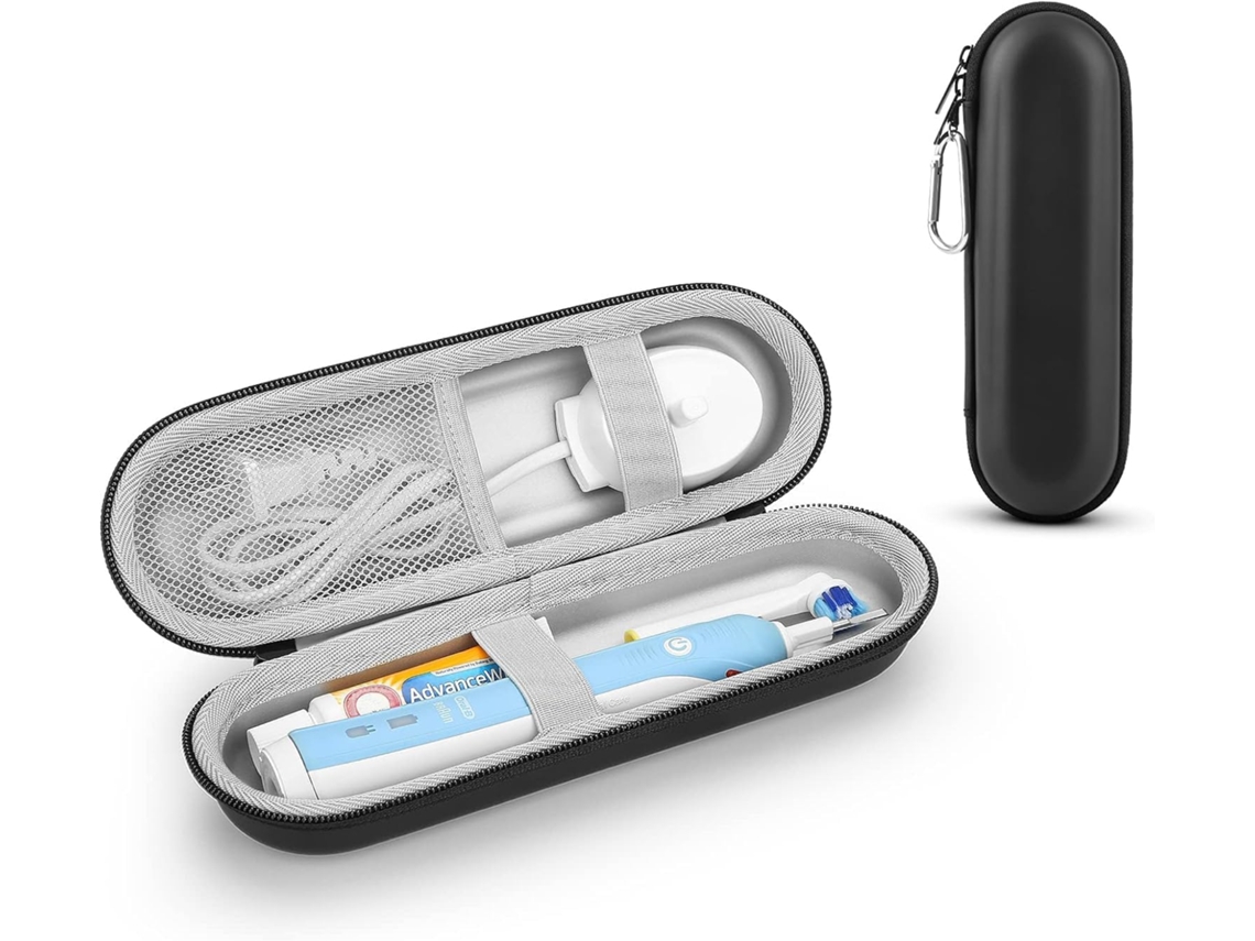 Estuche Rígido Negro Para Cepillo De Dientes Eléctrico Y Accesorios.