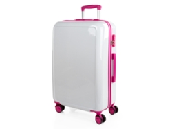 Maleta Pc Mediana ITACA Stickers blanco-fucsia (45X68x26 Cm - 63L)