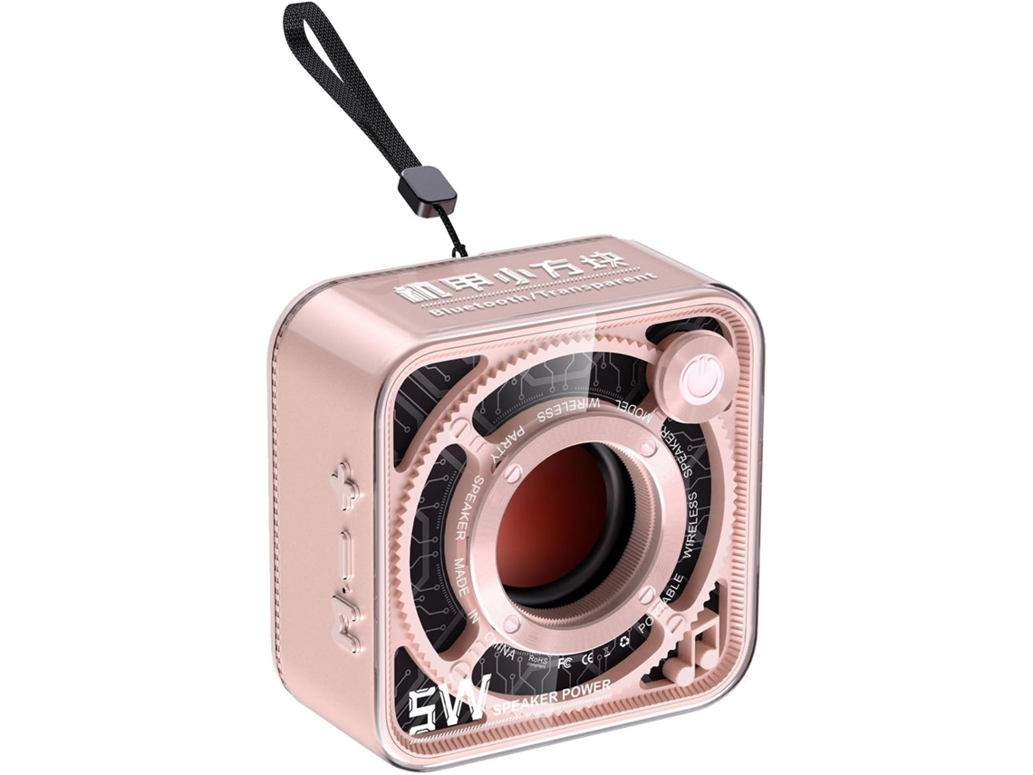Altavoz Bluetooth Transparente, Estilo Mecha, Pequeño Cañón De Acero