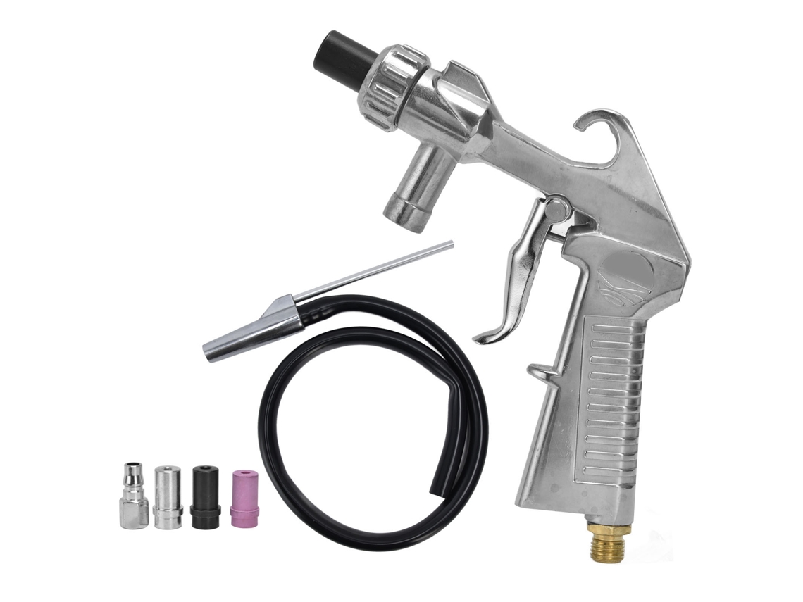 Kit De Chorro De Arena Neumático Industrial Con Pistola Y Boquillas Para La Eliminación De Óxido Y El Repintado.