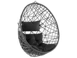 Silla colgante BELIANI Alatri de Ratán sintético Negro 94x96x108