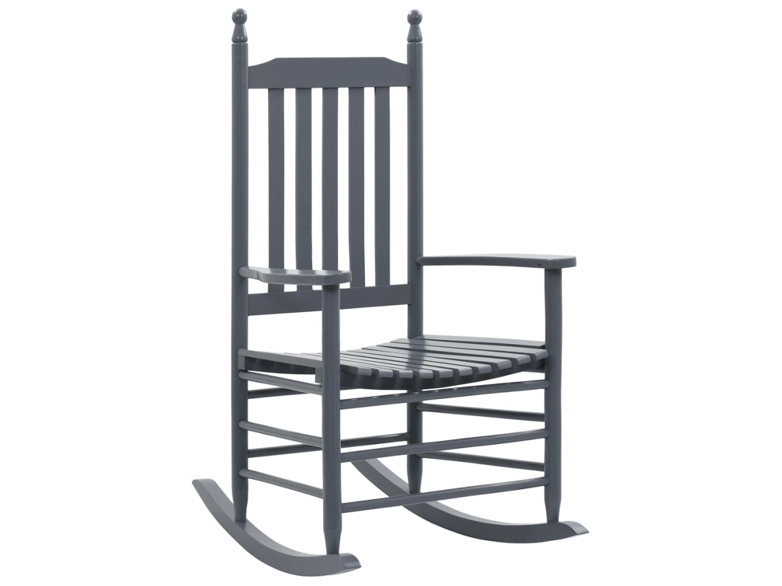 Mecedora con asiento curvo de madera de álamo gris, Dkd Home Decor