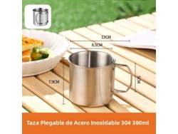 Juego de vasos plegables de acero inoxidable 304 de alta calidad (380 ml)