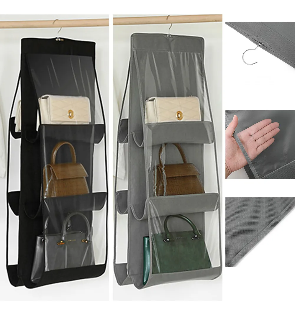 Organizador colgante para bolsos, transparente, 6 unidades, Bvayotoy