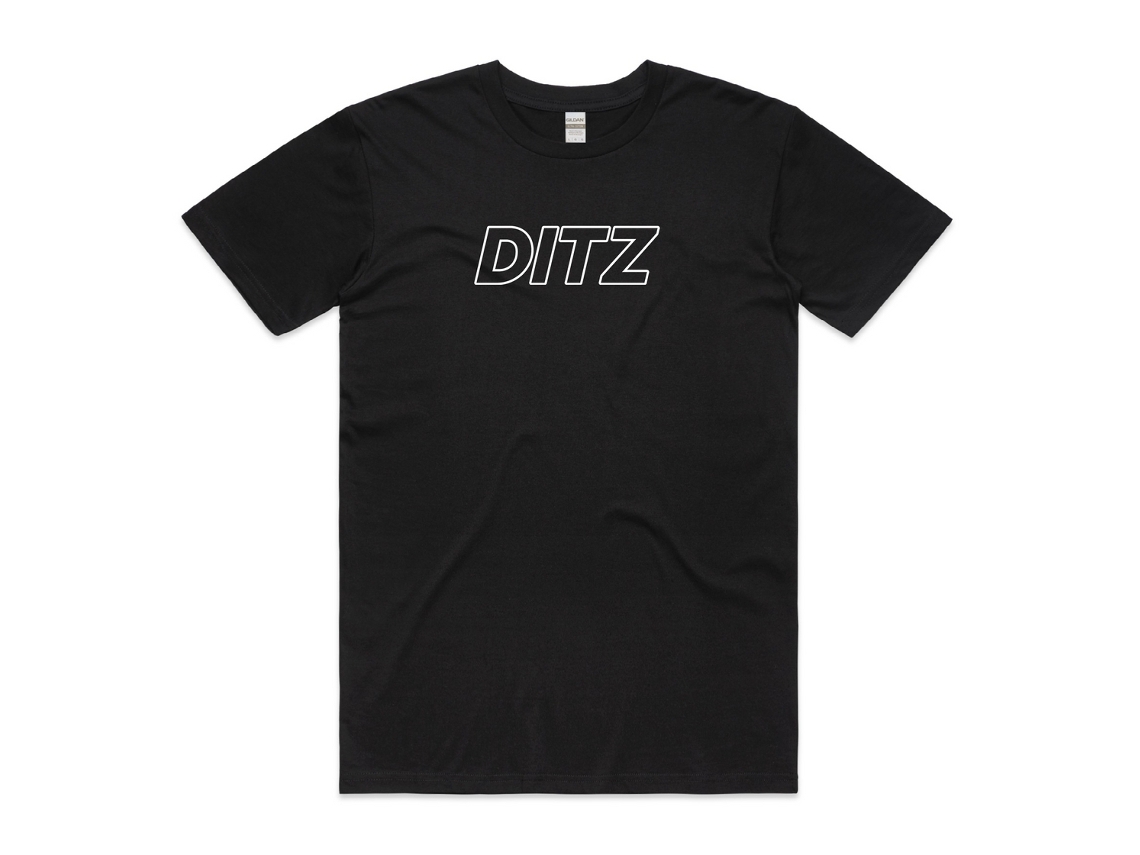 Ditz Ditz Logo Black T-shirt Rockinstone Unisex Adults Best Sellers Size:l