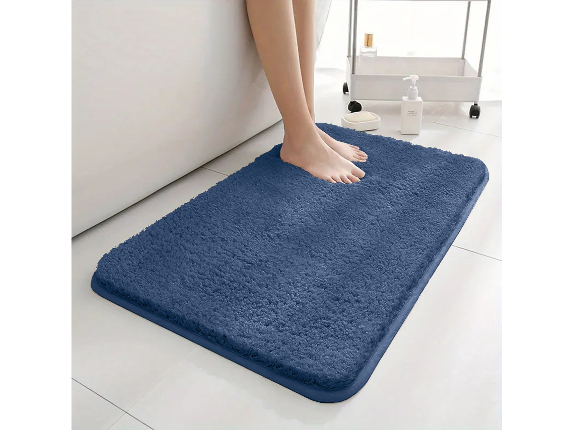 (azul) Alfombra De Baño Súper Absorbente Y Antideslizante, Decoración Del Hogar, Alfombra De Pelo Largo