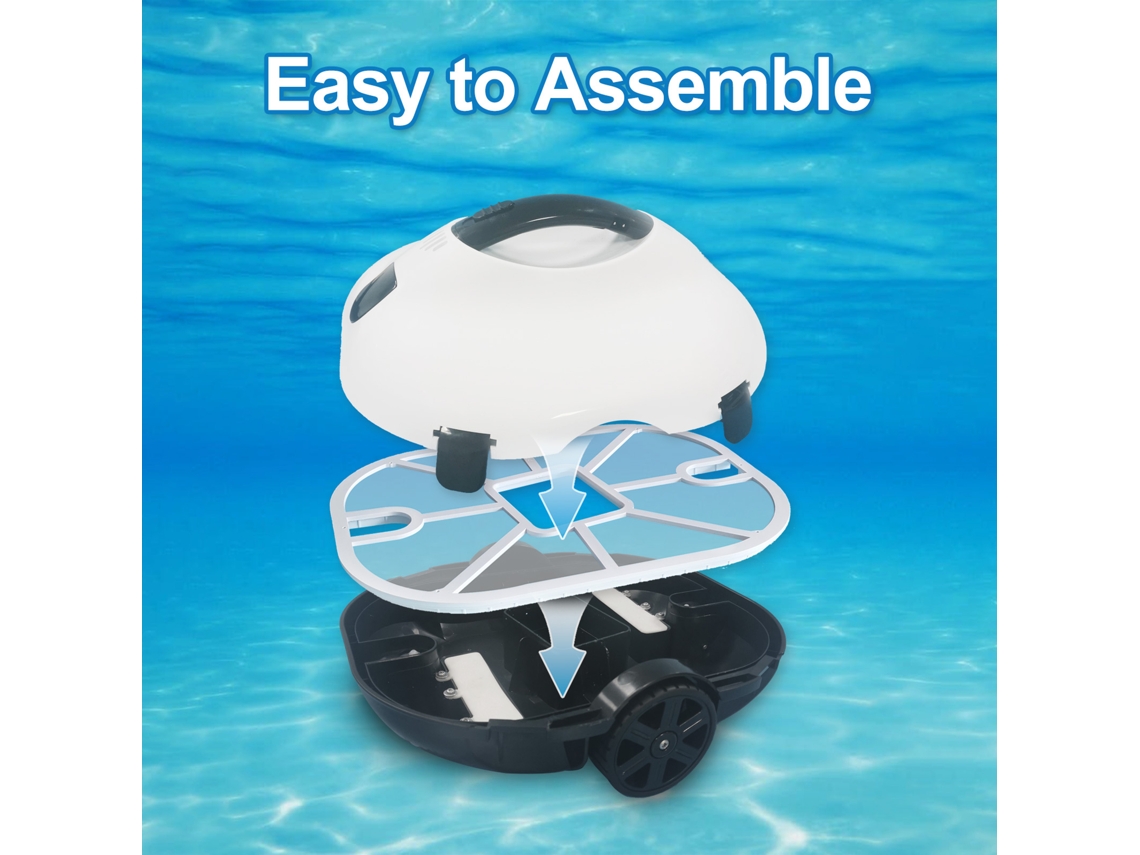 Limpiador robótico inalámbrico automático para piscinas con estacionamiento automático.