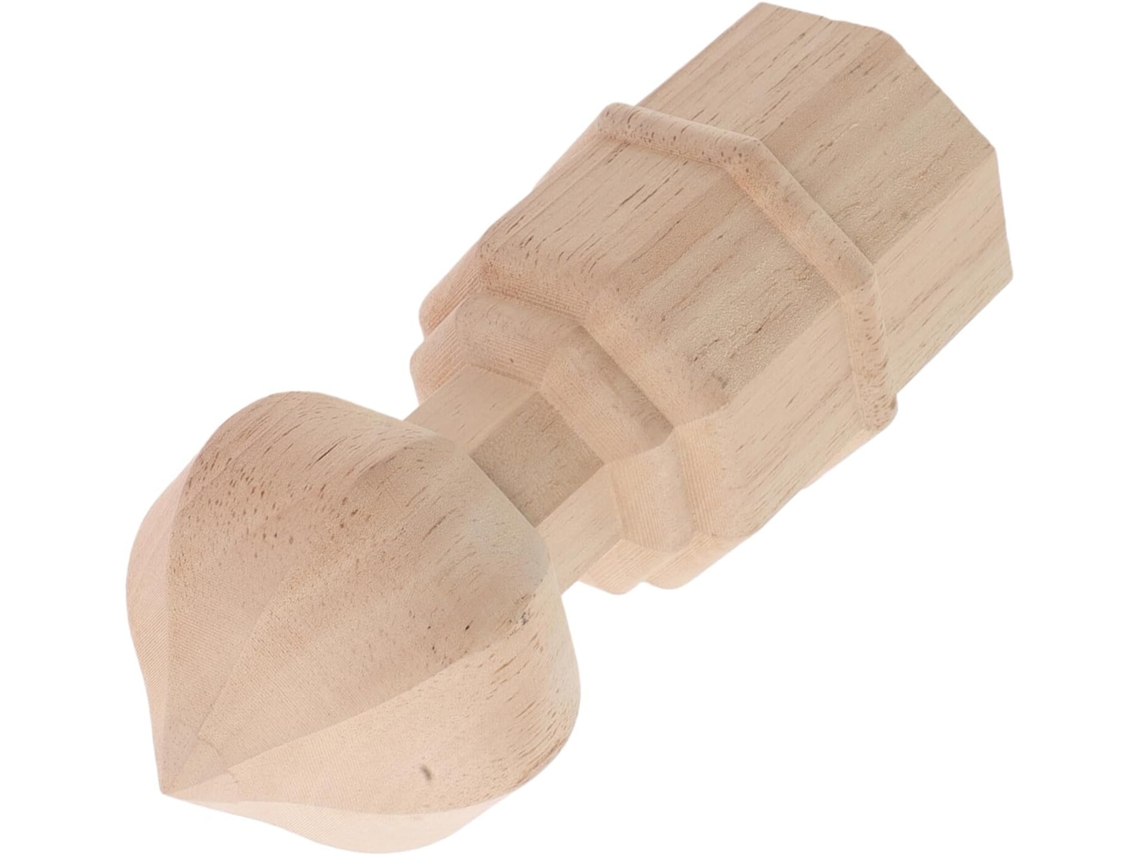 Tapa Decorativa De Poste De Madera Dura Sin Acabado, Forma De Reloj De Arena, 8x20 Cm