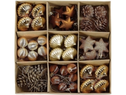 Juego de 45 adornos navideños con temática forestal, de cobre y oro, Hengjian