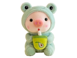 Ats-9.8 Pulgadas Peluche De Cerdo Con Taza De Té De Leche Juguete Suave Adorno Para Cama Sofá Niños