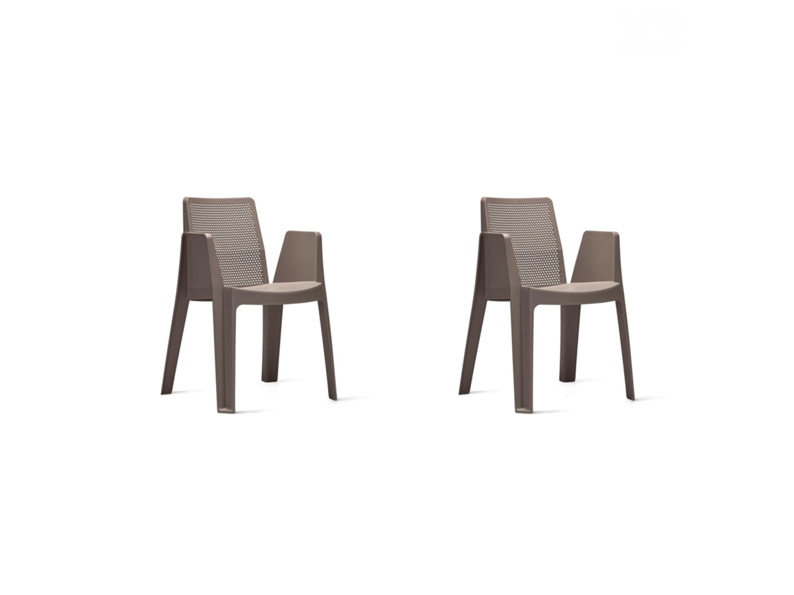 GARBAR PLAY Set 2 Silla Con Brazos Interior Exterior Chocolate