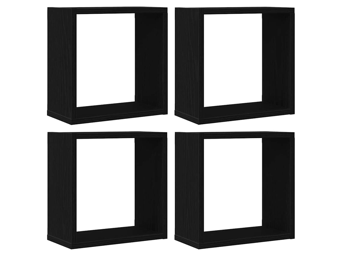 Maison Exclusive - Estantes Cúbicos De Pared 4 Uds Roble Negro 30x15x30 Cm