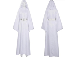 2026-traje De Cosplay De Princesa Leia Para Mujer Vestido Blanco Star Wars