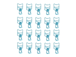 20 Clips De Papel Decorativos Metálicos Estables Reutilizables Diseño Elegante Para Oficina Azul