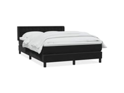Maison Exclusive - Cama Box Spring Con Colchón Terciopelo Negro 160x210 Cm