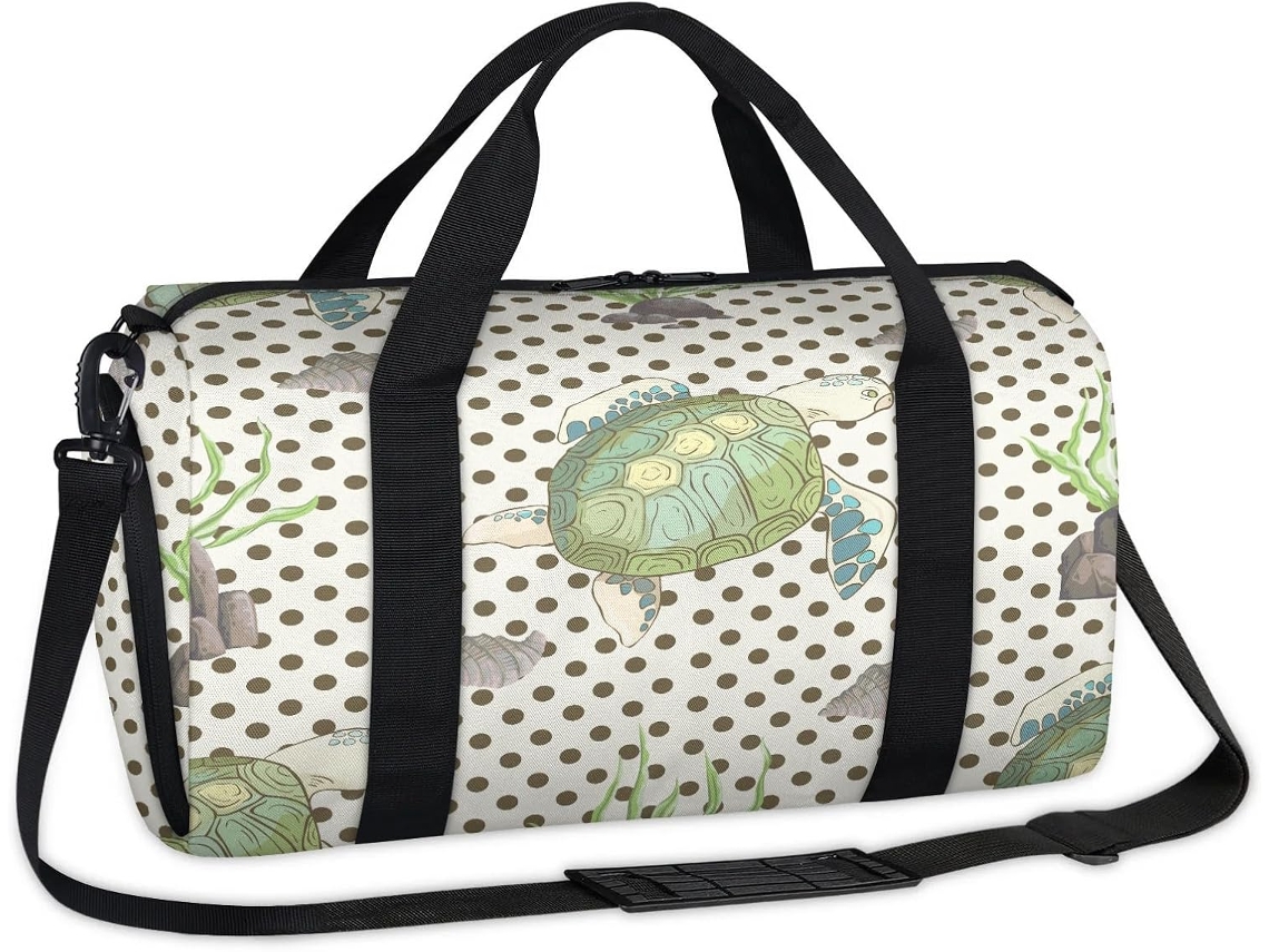 Bolsa Deportiva Forma Tortuga Marina Decorada Conchas Lunares Bolsa Fin Semana Viaje Para Niños Niñas Mujer