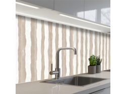 Paneles minimalistas para salpicadero de cocina - Rayas - Beige 150x60 cm