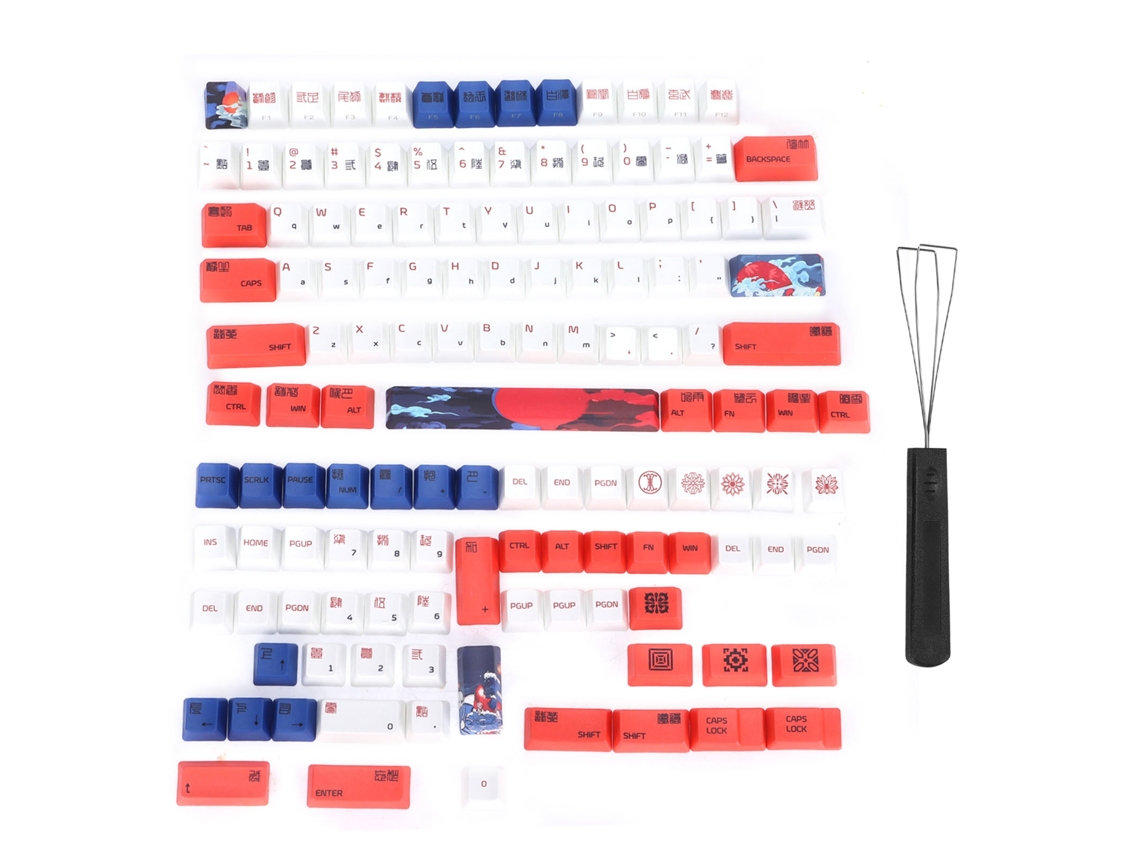 Teclas Pbt 134 Teclas Estilo Inglês Padrão Animal Para Teclado Mecânico Gamer Universal