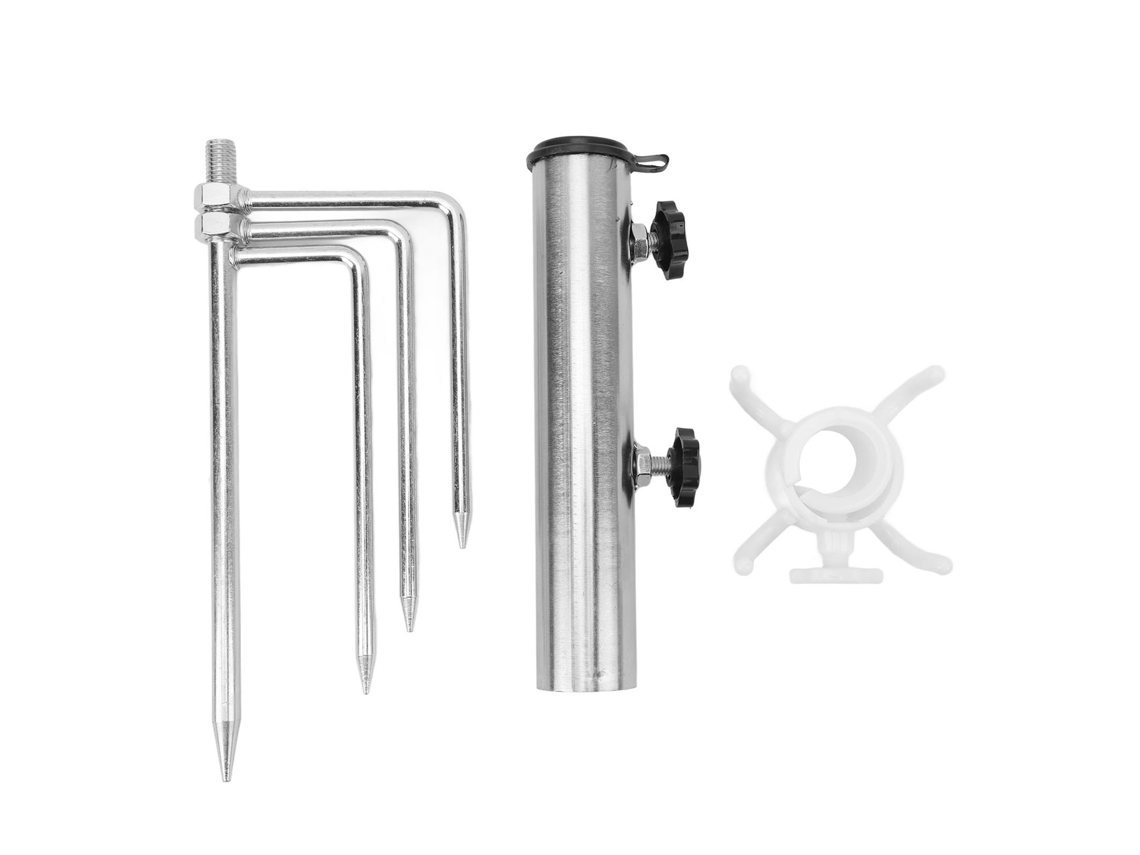 Pino De Parasol De Aço Com 4 Dentes Para Jardim Camping Piquenique Suporte Para Guarda-chuva No Solo