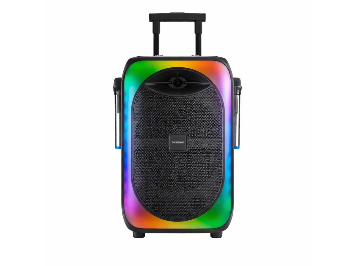 Coluna Bluetooth Portátil De Alta Potência Com 40w + 2 X Microfones Modorwy Mf1109 Preto