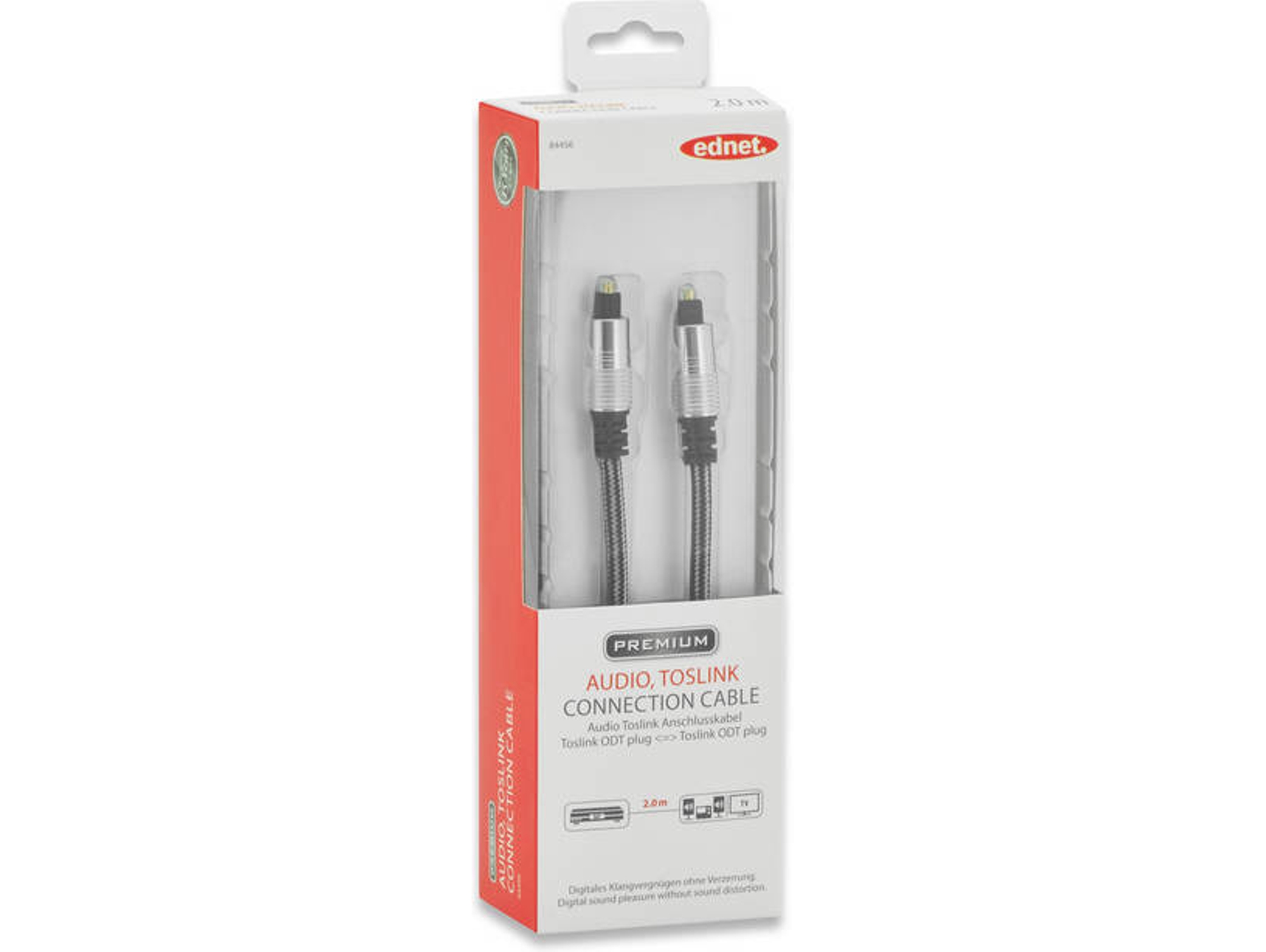 Cable Audio EDNET (Toslink/Toslink - 2 m - Negro)