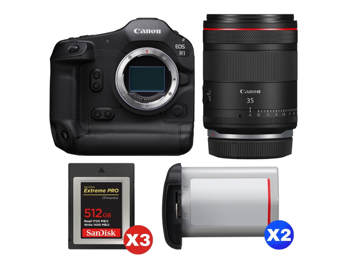 Canon Eos R1 + Rf 35mm F/1.4 L Vcm + 3 Sandisk 512gb Extreme Pro Cfexpress Type B + 2 Canon Lp-e19 + Ebook “20 Consejos Para Fotos Que Impactan”