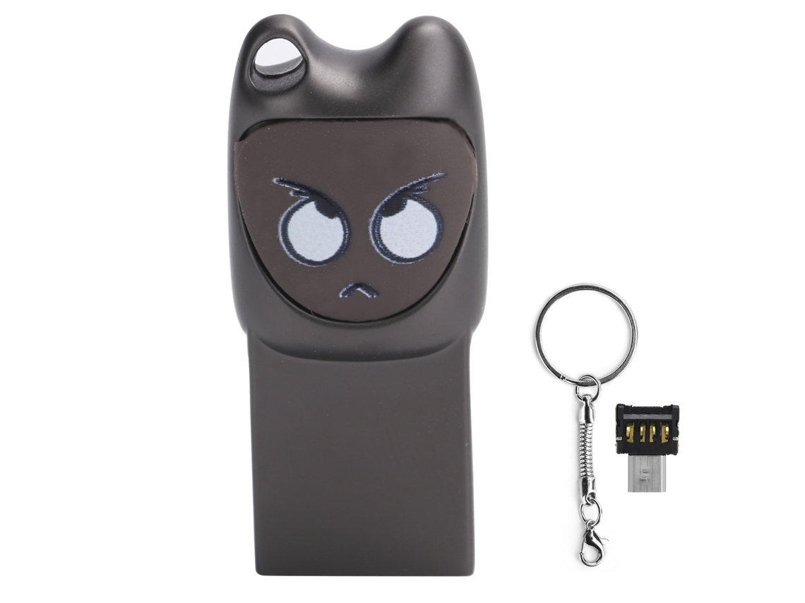 Pendrive Usb 2.0 128gb Mini Disco Flash Lindo Patrón Cartoon Para Móvil Y Ordenador Gris