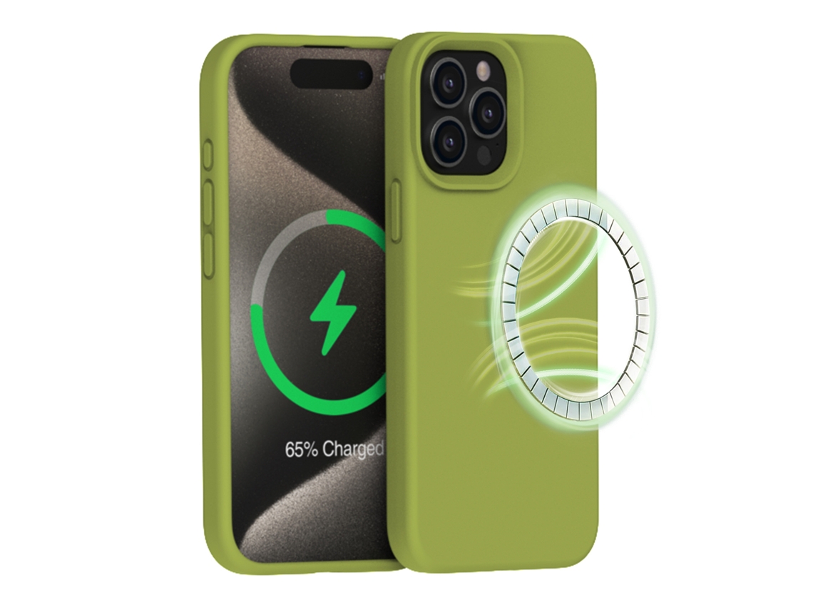 (amarillo Verdoso (magnético), Iphone 14 Pro Max) Funda Para Iphone, Silicona Líquida, Magnética.